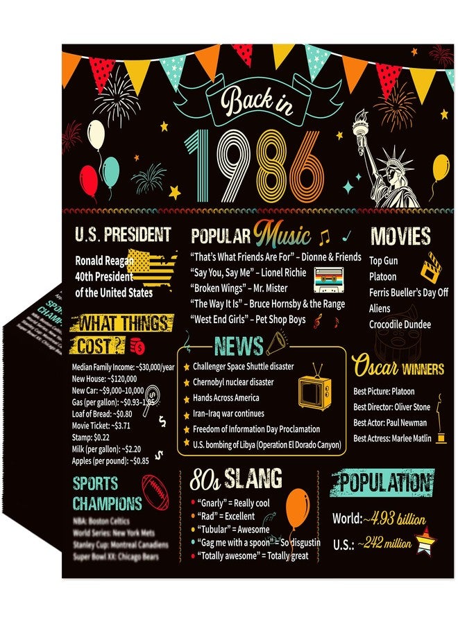 refavor Vintage 40th Birthday Napkins, 50PCS Back in 1986 Birthday Party Decorations Supplies for Men Women, Colorful Cheers to 40 Years Disposable Napkin - Image 1